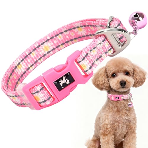 Small Dog Collar Bell - Reflective Nylon Dog Collar for