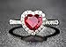 Yaya Fashion Classic Women's Red Ruby Heart Shape Gemstone 925 Silver-Plated Wedding Rings for Women Bridal Fine Jewelry Engagement Bague Accessories (8#)…