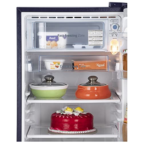 Image of LG 190L 2 Star Direct-Cool Single Door Refrigerator (GL-D199OBPC, Blue Plumeria, Base stand with Drawer)