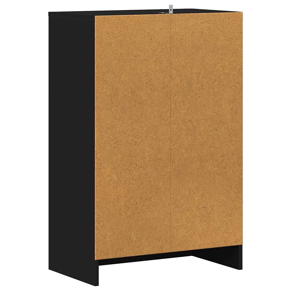 Schuhschrank Schwarz aus Holzwerkstoff 60x35x92 cm mit 7 Fächern platzsparend für Schuhaufbewahrung Schuhregal Schuhablage Schuhständer Schuhgestell und Schuhaufbewahrung