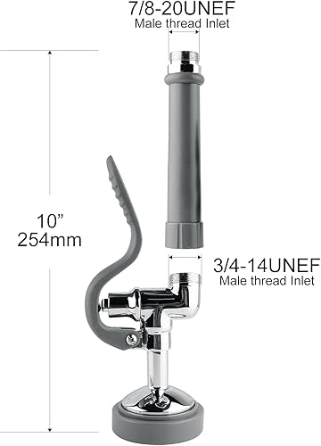 Miniatura 2 de MSTJRY Rociador de Fregadero Comercial Válvula de Rociado de Pre-Enjuague con Ensamblaje de Agarre de Mango, 1.42 GPM Rociador de Platos Comercial