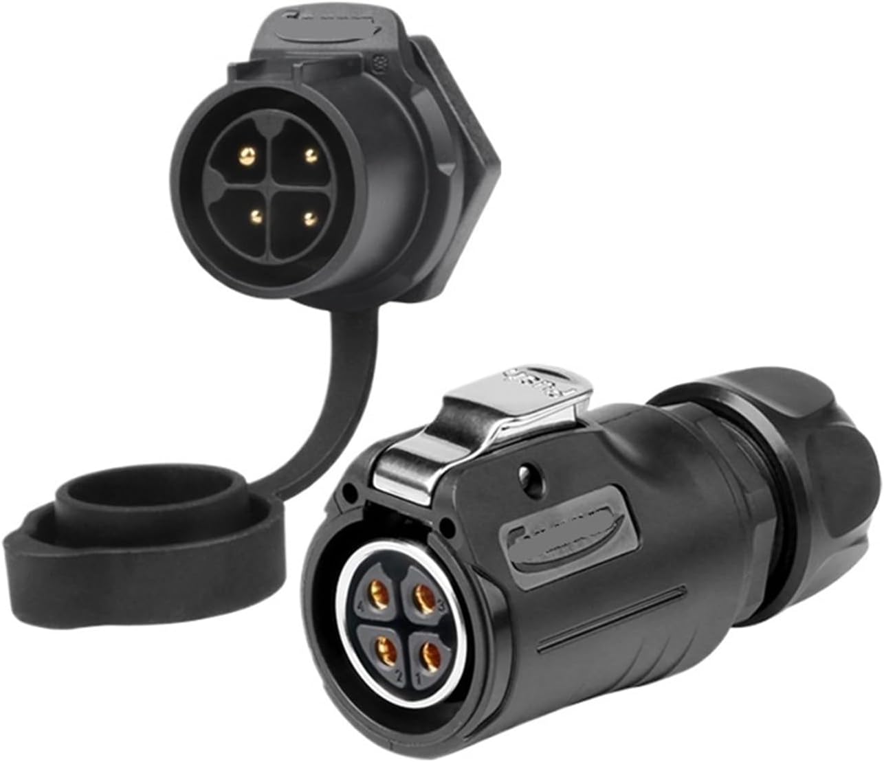 LP20 semi-metallic fence industrial aviation 4-pin connector LED power cable power signal pin(Female plug)