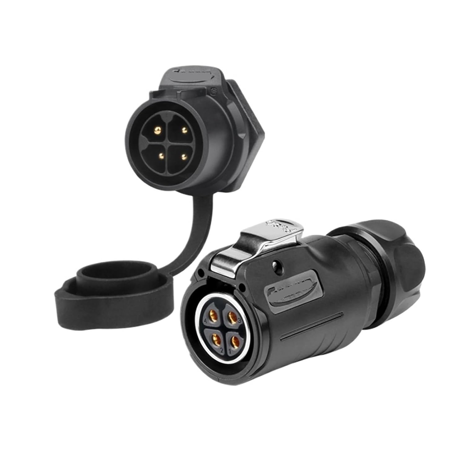 LP20 semi-Metallic Fence Industrial Aviation 4-pin Connector LED Power Cable Power Signal pin(Flange Formal wear)