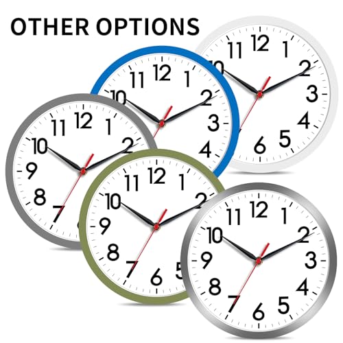 Akcisot Wall Clock, Modern Small Wall Clocks Battery Operated 8 Inch, Silent Non-Ticking Analog Classic For Office, Home, Bathroom, Kitchen, Bedroom thumb #2