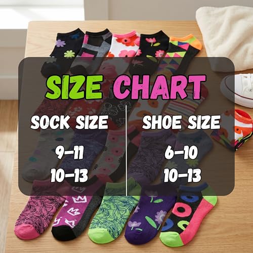 Image of Tipi Toe Women's 20 Pack Colorful Low Cut Socks - Lightweight, Breathable Design for All-Day Comfort Sizes 9-11 /10-13