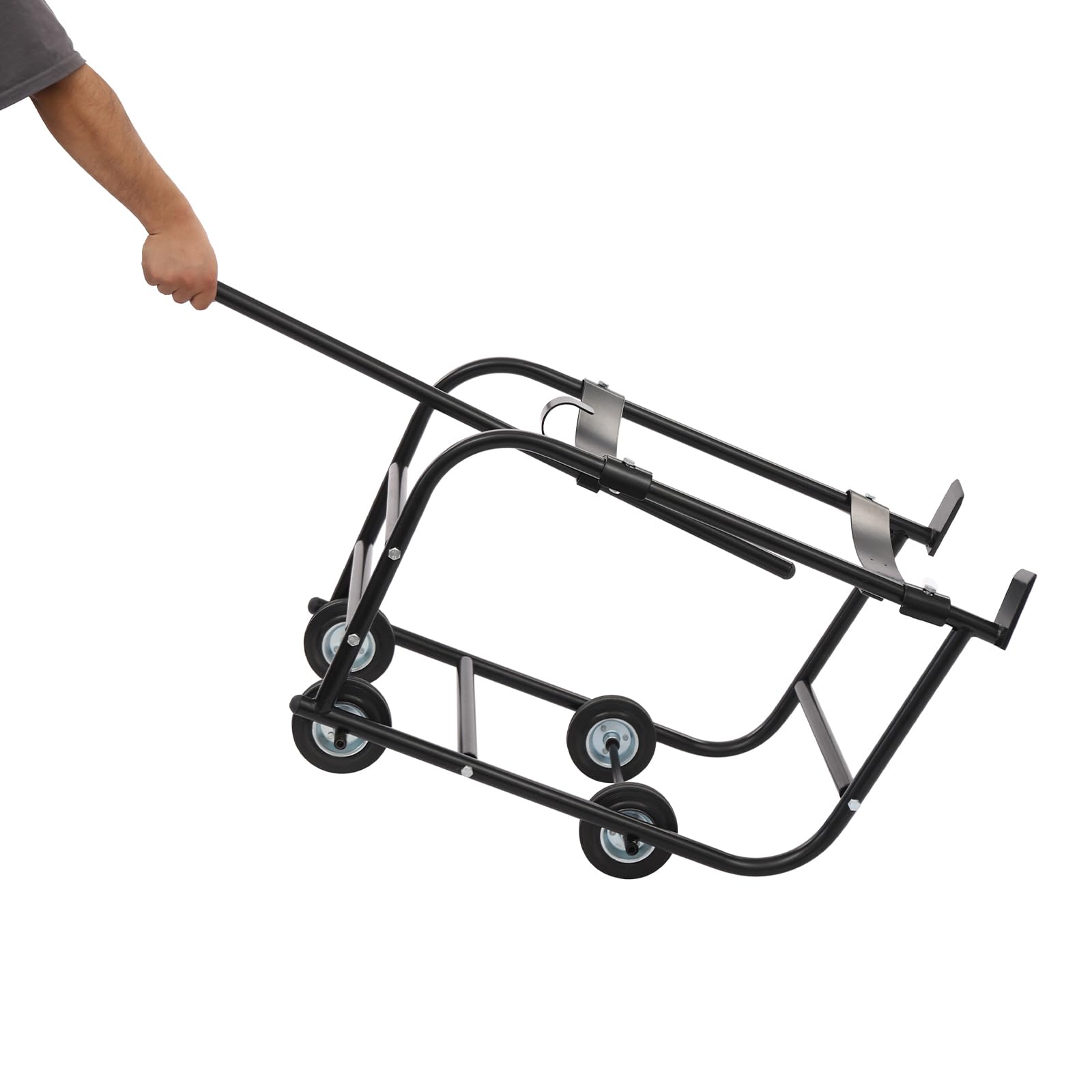 Carrello allungabile, 272,15 kg, in acciaio, nero, industriale, ribaltabile, per officine, fabbriche, trasporto di vari oggetti cilindrici