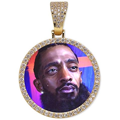 GUCY Necklace with Picture Inside 18K Gold Plated Custom Picture Necklace Personalized Photo Necklace Memory Gifts for Men Cover