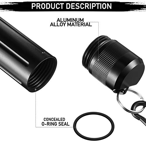 Outus 3 Pcs Metal Container Portable Sealed Container Bottles Aluminum Alloy Case Waterproof Jar Travel Bottle with Key Chain for Outdoor Camping Trip2