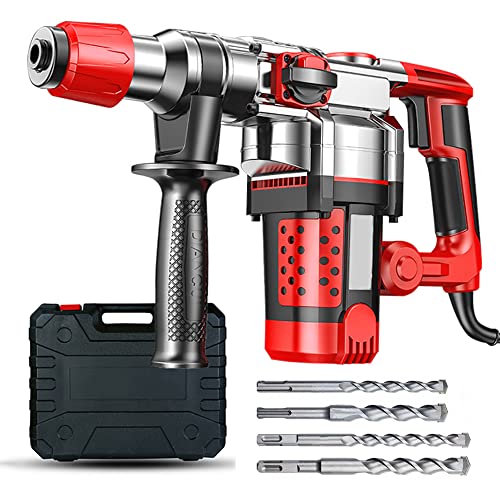 2200W Bohrhammer Heavy Duty, SDS-Plus Schlaghammer Mit Vibrationskontrolle, Inklusive Flachmeißel, Spitzmeißel Und 4…