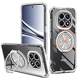 Compatible for Xiaomi Poco M8/Redmi Note 15 5G Phone Case, 360° Rotatable Ring Holder Kickstand [Non Yellowing] Transparent 4 Corners Shockproof Protective Cover Case for Redmi Note 15 5G - Clear