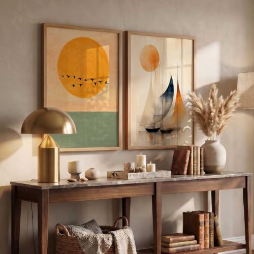 Image of kotart Modern frame Art Home Decoration Paintings With Frame For Living Room Bed Room Hotel Wall Decor Digital Reprint Set of 2 (10X13 inch)