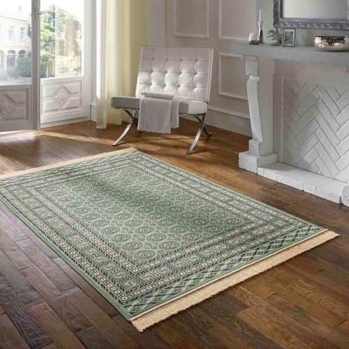 Taracarpet Teppich Palazzo Royal Vintage Bouchara grün 160x230 cm Kurzflor Orientteppich für Wohnzimmer Esszimmer und Schlafzimmer