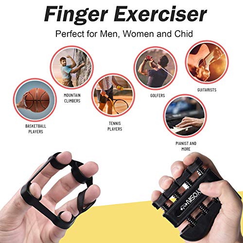 [UPGRADE] Hand Grip Strengthener Workout Kit (6 Pack), Forearm Grip Adjustable Electronic Counting, Resistance Strength Trainer, Grip Ring Finger Stretcher Finger Exerciser Grip Ball for Athletes - Thumbnail 3