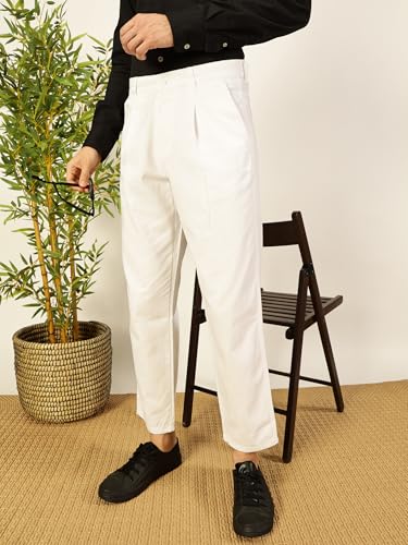 Image of Thomas Scott Men's | Solid | Light Weight | Breathable Fabric | 4 Pocket | Mid Rise | Relaxed Fit | 100% Cotton | Button Waist | Chino Trouser | Pants