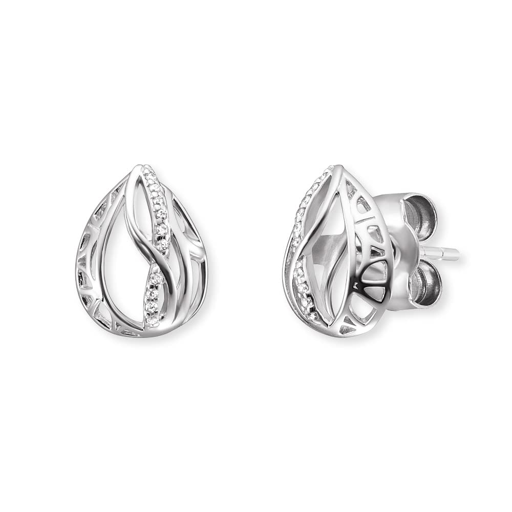 Orecchini Engelsrufer ERE-TEARLIFL-ZI – Argento Sterling Con Zirconi, Motivo Fiore Della Vita, Diametro 8,8 Mm, Ipoallergenici