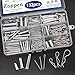 Eoppen 132Pcs Clevis Pin Cotter Pin Hair Pin Assortment Kit - 304 Stainless Steel 15 Sizes Cotter Pin & R Clips Pin Zinc-Plated Single Hole Flat Head Clevis Pins