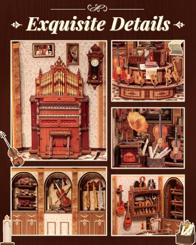 Book Nook Kit for Adults, DIY Miniature Dollhouse Kit (Bach Strings) - image 4