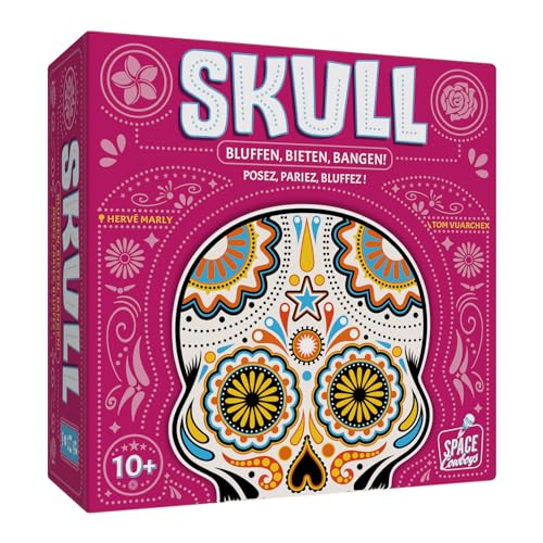 2011671 Skull, Bluffspiel para 3-6 Jugadores, Juego de Cartas, Juego de Fiesta para Adultos y niños a Partir de 10 años, Farol, edición Alemana