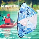 【Dimensión del producto】 Nuestra vela especial Kayak se puede plegar, lo que facilita su transporte y almacenamiento. Tamaño ampliado: aproximadamente 42 pulgadas (108x108 cm). Tamaño de almacenamiento: aproximadamente 40 cm / 15,75 pulgadas (diámetro). Peso neto: alrededor de 350 g. Tamaño del embalaje: aproximadamente 40 * 40 * 2 cm / 15.75 * 15.75 * 0.79in.