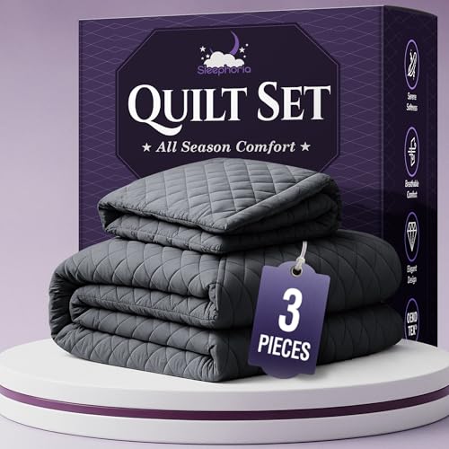 SLEEPHORIA Queen Quilt Bedding Set - Cloud Soft All-Season Bedspread