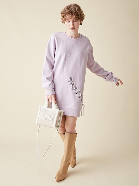 FUR FUR ハートレースアップスウェットワンピース Amazon.co.jp: [ファーファー] ハートレースアップスウェット