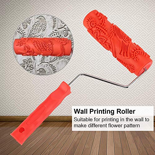 7 Inch Decorative Texture Roller Diy Patterned Paint Roller Decorative Rubber Roller With Plastic Handle For Home Office Wall Decoration #TOP3