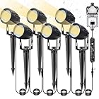 Low Voltage Landscape Lighting 6 Pack, 12V LED Outdoor Landscape Spotlights Outside Graden Pathway Lights, Plug in Spot Lights with Waterproof Transformer for House Yard Flag Tree Lawn Decor