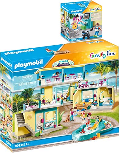Preisvergleich Produktbild Playmobil® Family Fun 2er Set 70434 70439 Beach Hotel + Urlauber mit Geldautomat