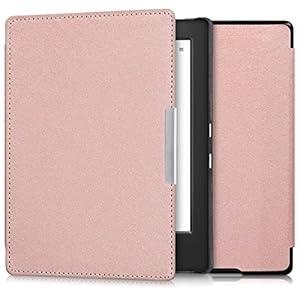 kwmobile hoes compatibel met Kobo Aura H2O Edition 1 – Fliphoes voor e-reader in roségoud – Imitatieleren cover