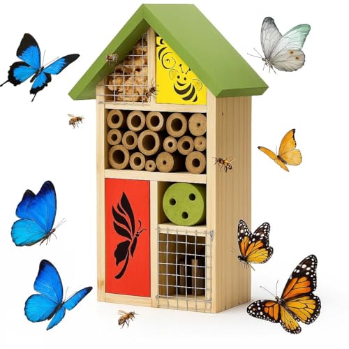 Premium Bug Hotel Kit Cedar Wood Insect Hotel Insect House - Back...
