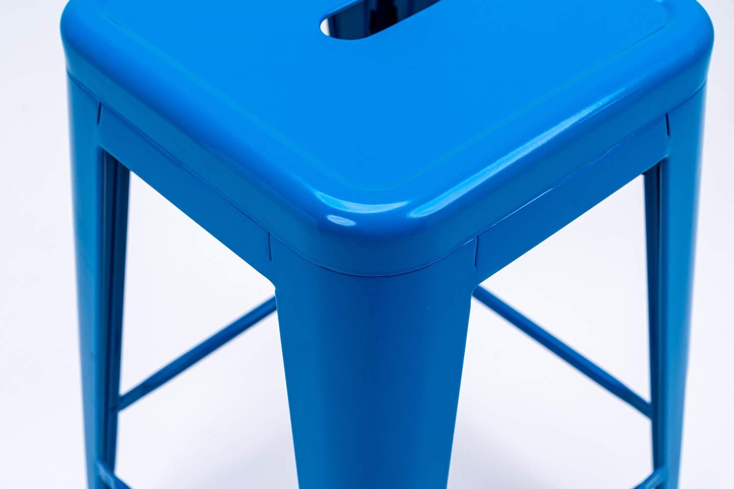 Buy 24 High Barstools Backless Blue Metal Barstool Indoor Oudoor Counter Height Stool With Square Seat