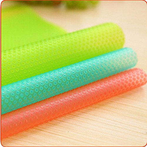 Seaped 5 Pcs Refrigerator Mats,Eva Liners Washable Can Be Cut Pads Fridge Mats Drawer Table Placemats,Shelves Mats,Size 17.6"X11.3",Red/1 Green/2 Blue/2 #TOP4