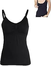 Cotton Nursing Tank Top, Slim Sleeveless Tank Top for Lactanca Nursing Bras for Breastfeeding with Built-in Nursing Bra Maternity Undershirt