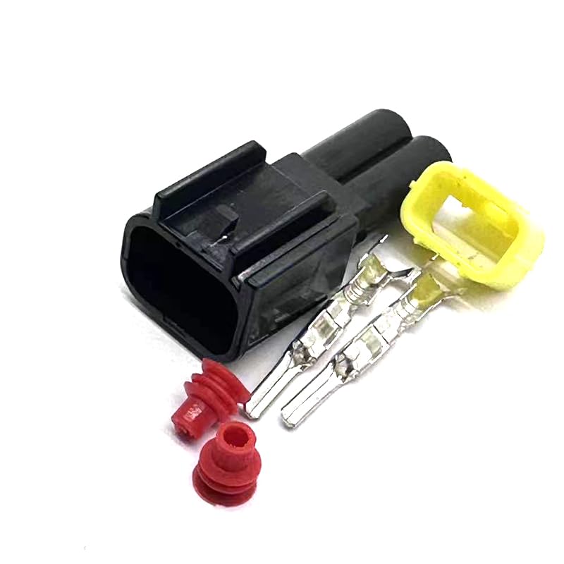 2 Pin Car Engine High Voltage Package Connector Ignition Coil Wire Harness Waterproof Plug for d Focus FW-C-2F-B FW-C-2M-B - (Color: Gold, Package: 20 Sets)