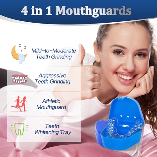 24 Mouth Guard for Grinding Teeth at Night, 2 Sizes, Teeth Clenching Small Mouth Guard for Kids Sleep, Bite Guard for Adults Teeth Clenching Nighttime, Custom Moldable Thin Dental Guard - Thumbnail 3