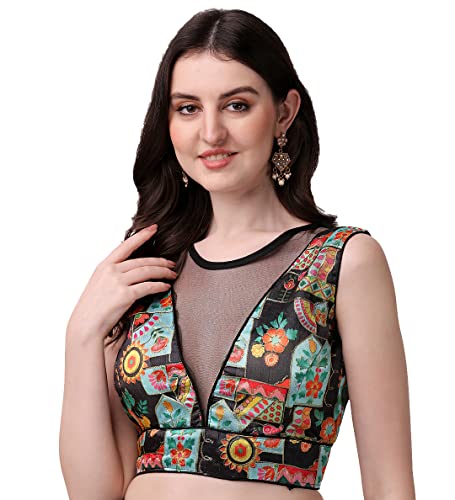 85% OFF on Pujia Mills Women's Phanotm Silk Floral Sleeveless Saree Blouse 85% OFF on Pujia Mills Women's Phanotm Silk Floral Sleeveless Saree Blouse