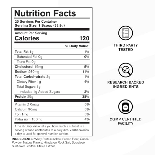 Image of Jacked Factory Authentic ISO Whey Protein Isolate Powder - Low Carb, Non-GMO Muscle Building Protein w /No Fillers, Post Workout Recovery - 25 Servings, Chocolate Peanut Butter