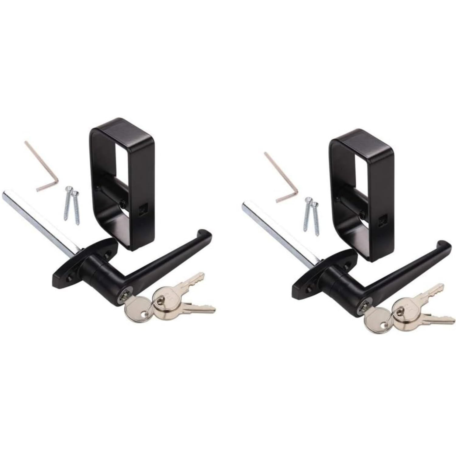 QZATACAEN Shed Door Lock L-Handle Lock kit Keyed Alike Keys and Screws