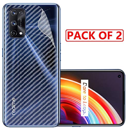 Image of Compatible with (Pack of 2) Oppo Realme X7 Pro Back Screen Protective Film Carbon Fiber Skin Transparent Screen Guard Sticker