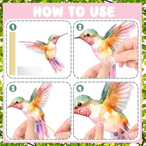 Image of Hummingbird Centerpiece Sticks Hummingbird Birthday Party Decorations 14PCS Birds Table Toppers Bird Party Centerpieces for Spring Summer Theme Party Supplies
