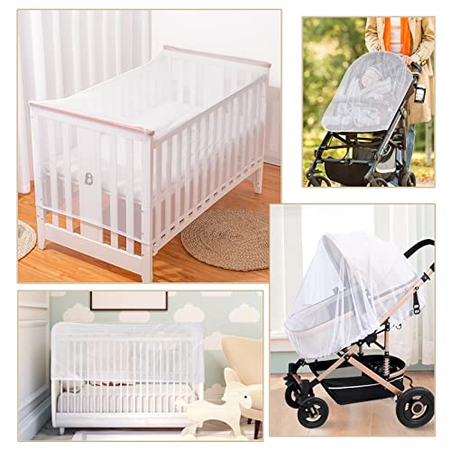 Miniatura 7 de Lemeso Universal Mosquitera Cuna De Viaje Mosquitera Cama Bebe De 120x60cm 90x40 Cm, Color Blanco