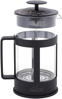Any Morning French Press Coffee and Tea Maker, Borosilicate Glass Coffee Press, Stainless Steel Filter, Durable and Heat Resistant, (Black, 1000 Ml)
