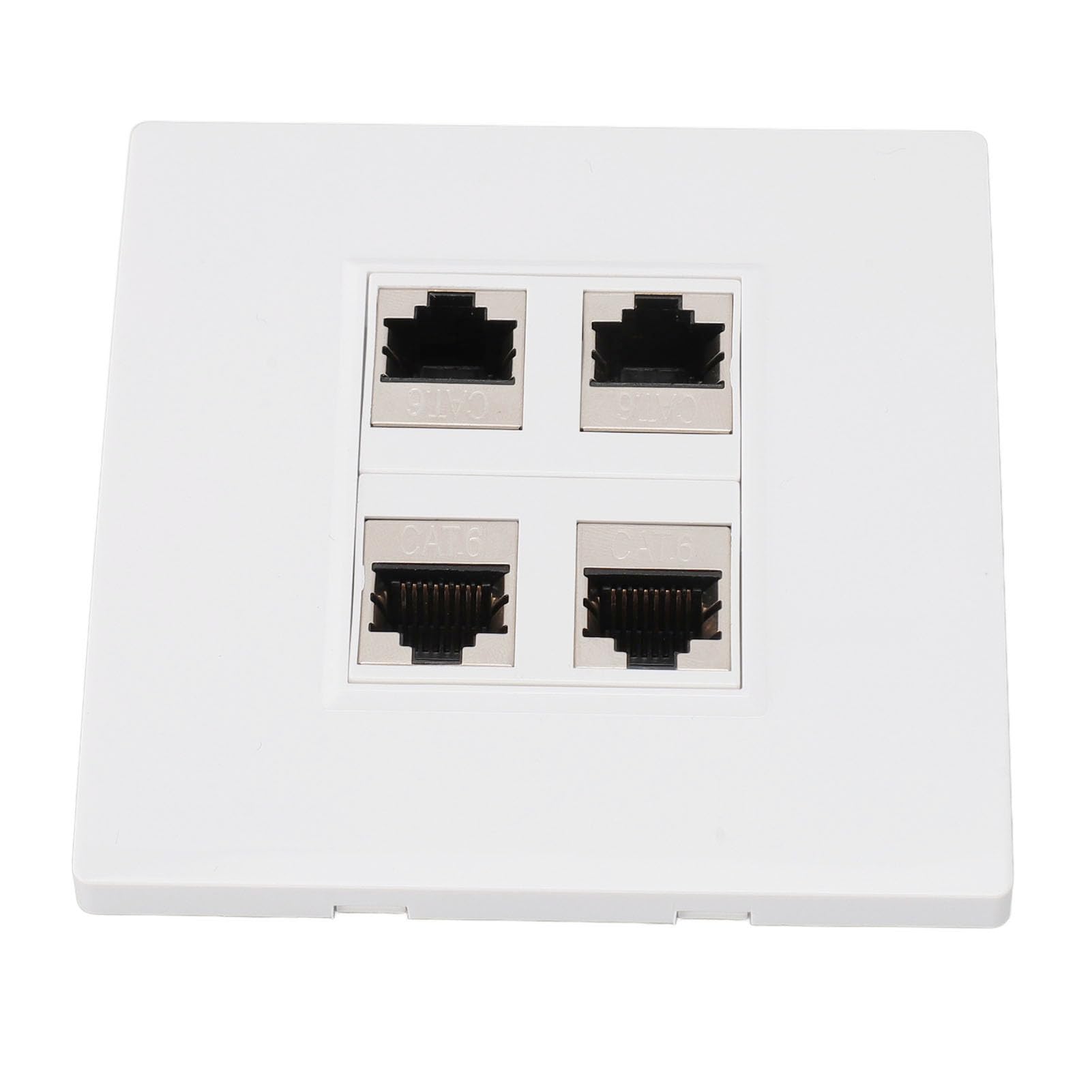 4-portowa Płyta ścienna Ethernet, Gniazdo ścienne Ethernet Cat 6 żeńskie do żeńskie, Gniazdo ścienne z wtyczką Ethernet Kompatybilne z Urządzeniem Ethernet Cat7/6/6e/5/5e