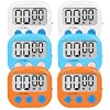 6 Pack Small Digital Kitchen Timer Magnetic Back and ON/Off Switch,Minute Second Count Up Countdown (Multicolored)
