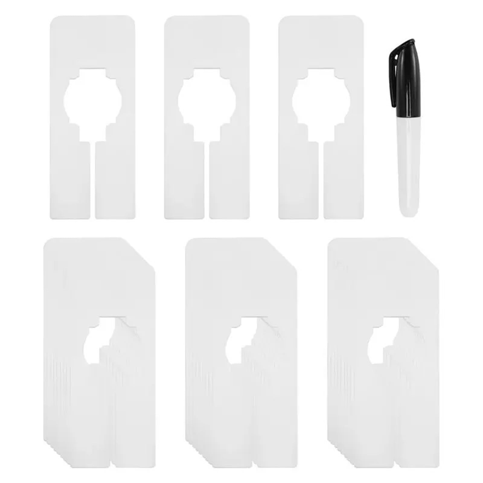 Zeahkri Hanger Dividers 40pcs Closet Dividers For Hanging Clothes Rectangle Clothing Size White Divider Set With Marker for Sorting Clothes