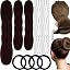 Brown,2 Sizes,3pcs, with 4pcs Hair Ties,18pcs Hairpins