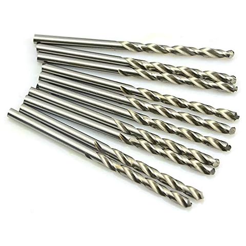 SUPERTOOL HSS High-Speed Steel Drill Bits 0.8mm Straight Shank Twist Metric Drill for Wood Plastic Aluminum (10Pcs) Cover