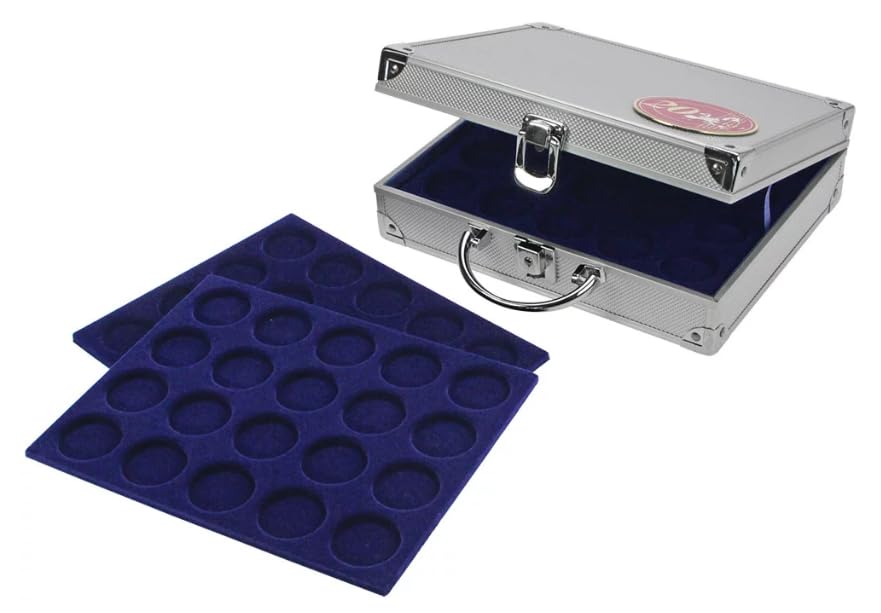 SAFE 245 malette numismatique aluminium pour 180 pièces de 20 euros sans capsules | 250 x 215 x 70 mm