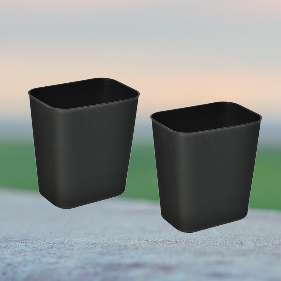 VALICLUD 2 Piezas Papelera Cuadrada Japonesa de 14 L en Plástico Negro