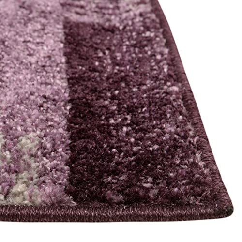 Unique Loom Del Mar Collection Area Rug-Transitional Inspired With Modern Contemporary Design, 3 Ft 3 In X 5 Ft 3 In, Purple/Beige #TOP5